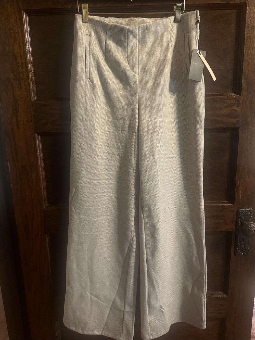 iris Cream Wide-Leg Trousers, NWT